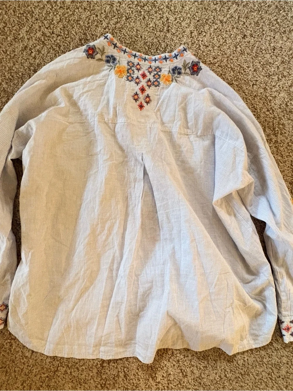 Johnny Was Blue with Orange Embroidery
